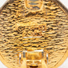 Chanel Gold Plated Archer Medallion Clip On Earrings Secondhand