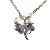 Chanel CC Brass Enamel and Strass Clover Pendant Necklace Secondhand