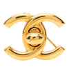 Chanel CC Gold Plated Turn Lock Brooch Secondhand