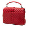 Saint Laurent Medium Quilted Chevron Sheepskin College Satchel Secondhand