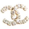 Chanel CC Gold Plated Rhinestones Push Back Earrings Secondhand