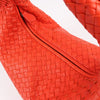 Bottega Veneta Intrecciato Hobo Leather Shoulder Bag in Red Secondhand