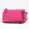 BOTTEGA VENETA Intrecciato Leather Chain Shoulder Bag in Hot Pink Secondhand
