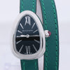 Bulgari Serpenti SPS27 1NJ2IT SS & Leather QZ Black Dial Watch Secondhand