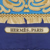 Hermès Carré 90 "LA PRESENTATION" 100% Silk Scarf in Navy Blue Secondhand