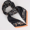 Hermès Carré 90 "COMPLICATION EQUESTRE" 100% Silk Scarf in Black Secondhand