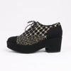 CHANEL Coco Tweed Felt Mark Leather x Fabric Boots G31378 in Black x Beige, Size 37 EU Secondhand