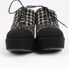 CHANEL Coco Tweed Felt Mark Leather x Fabric Boots G31378 in Black x Beige, Size 37 EU Secondhand
