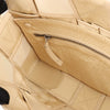 Bottega Veneta Maxi Intrecciato Cassette Leather Shoulder Bag in Beige Secondhand