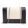 Celine Frame Evening Leather Chain Shoulder Bag in Black × White Secondhand