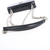 Saint Laurent Paris Sunset Mock Croc Shoulder Bag in Black Secondhand
