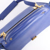 CELINE Trapeze Leather x Suede 2Way Handbag in Blue Secondhand
