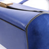 CELINE Trapeze Leather x Suede 2Way Handbag in Blue Secondhand
