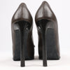Lanvin Paris Platform Leather Jewel Embellished Heels in  Gray Size 37.5 Secondhand