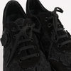CHANEL Camelia Lace x Suede Sneakers in Black G34815, Size 37 Secondhand