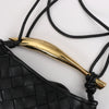Bottega Veneta Intrecciato Sardines Leather Shoulder Bag in Black Secondhand