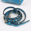 Valentino Garavani Rockstud Mini Leather 2Way Handbag in Blue Secondhand