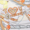 Hermes Carré 90 "HARNAIS DE COEUR" Silk handkerchief in Multicolor Secondhand