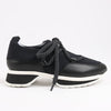 Pierre Hardy Leather x Fabric Sneakers in Black x Navy, Size 37 EU Secondhand