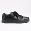 PRADA Logo Leather Sneakers in Black × White 1E282N, Size 37.5 EU Secondhand