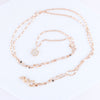 Non Signe / Unsigned Rose Gold (18k) chain and pendant set with 11 natural diamonds Secondhand