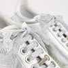 Jimmy Choo Diamond Leather Sneakers in White x Silver, Size 38 EU Secondhand