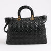 Dior Lady Dior Large Cannage Leather 2Way Handbag in Black Secondhand