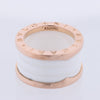 Bvlgari B.Zero1 Ring in 750 Pink Gold and White Ceramic (9.4g, Size 49) Secondhand