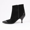 Ferragamo Gancini Leather & Suede Ankle Boots in Black, Size 4.5 US Secondhand