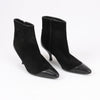 Salvatore Ferragamo Gancini Leather & Suede Ankle Boots in Black, Size 4.5 US Secondhand