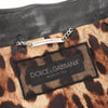 Secondhand Dolce & Gabbana Black Leather and Leopard Biker Jacket, Size 38