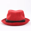 Hermes Corduroy Fedora Hat in Red Secondhand