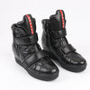 PRADA Sport Leather High-top Sneakers in Black 3TZ047, Size 36.5 EU Secondhand
