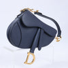 Dior Saddle Mini Bag Leather Handbag in Navy Blue Secondhand