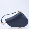 Dior Saddle Mini Bag Leather Handbag in Navy Blue Secondhand