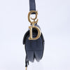 Dior Saddle Mini Bag Leather Handbag in Navy Blue Secondhand