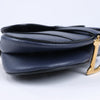 Dior Saddle Mini Bag Leather Handbag in Navy Blue Secondhand