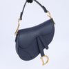 Dior Saddle Mini Bag Leather Handbag in Navy Blue Secondhand