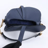 Dior Saddle Mini Bag Leather Handbag in Navy Blue Secondhand