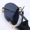 Dior Saddle Mini Bag Leather Handbag in Navy Blue Secondhand