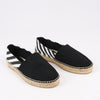 OFF-WHITE Stripes Flat Espadrillas in Black and White Diagonals, Size 37 EU Secondhand