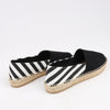 OFF-WHITE Stripes Flat Espadrillas in Black and White Diagonals, Size 37 EU Secondhand