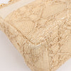 Dior Caro Raffia x Leather Medium Shoulder Bag in Beige Secondhand