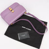 Saint Laurent Paris Carre Leather Shoulder bag in Purple Secondhand