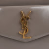Saint Laurent Paris Uptown Leather Handbag in Gray 557653 Secondhand