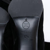 Chanel Coco Mark Velour Long Boots in Black, Size 37.5 EU Secondhand
