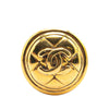 Chanel Gold Plated CC Quilted Round Brooch Secondhand