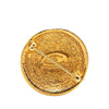 Chanel Gold Plated CC Quilted Round Brooch Secondhand