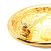 Chanel Gold Plated CC Quilted Round Brooch Secondhand