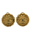 Chanel CC Gold Plated Round Clip On Earrings Secondhand